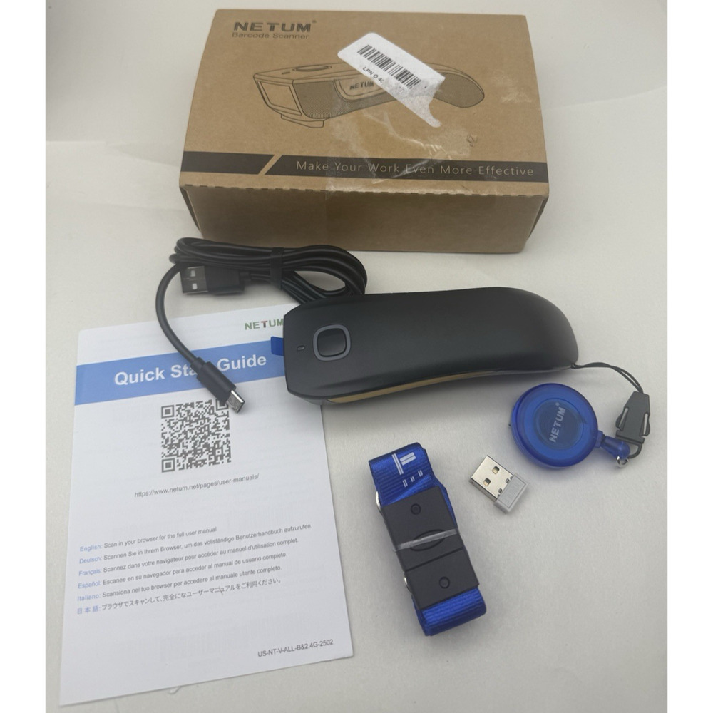 NETUM QR Code Scanner Mini Barcode Scanner - Bluetooth Compatible, Portable USB - Picture 2 of 13